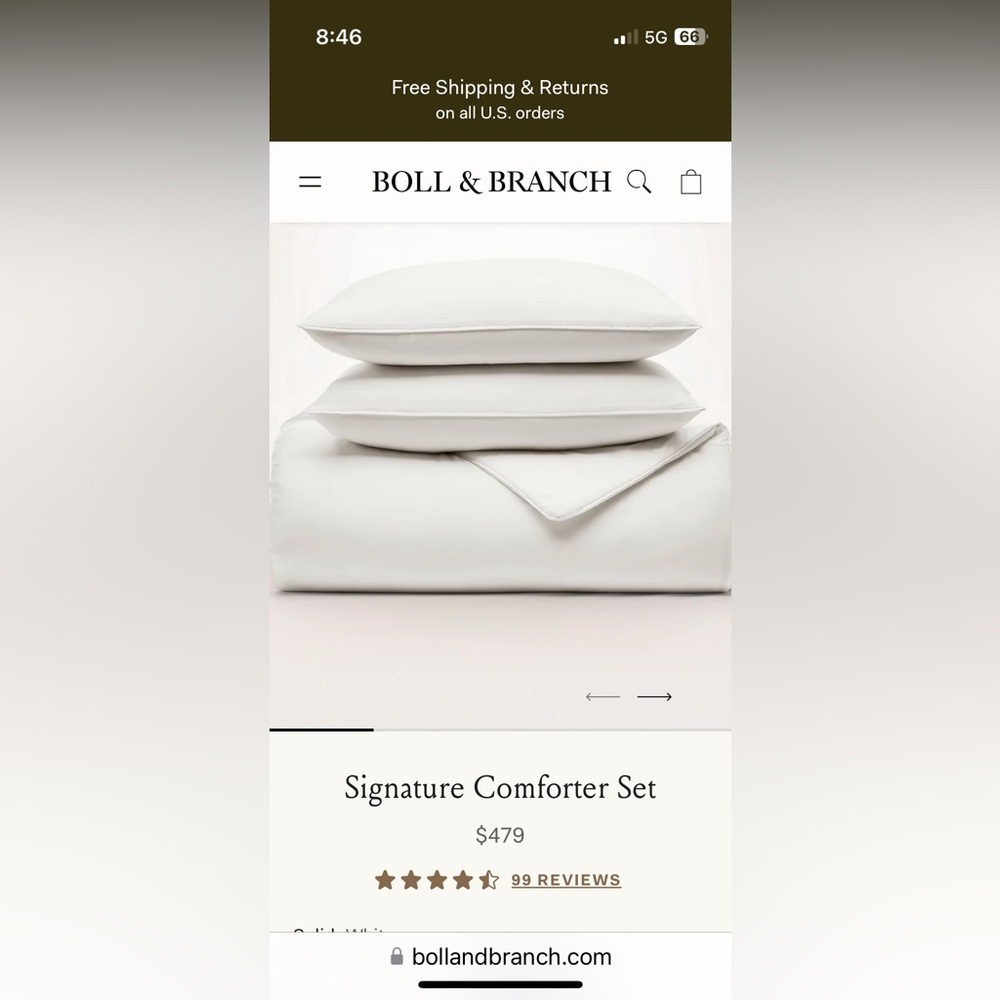 INCREDIBLE DEAL! BOLL & BRANCH 3 Piece Comforter Set NWT!  King/Cal King!!